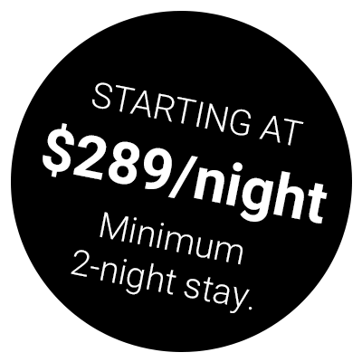 Starting at $289/night (minimum 2-night stay)