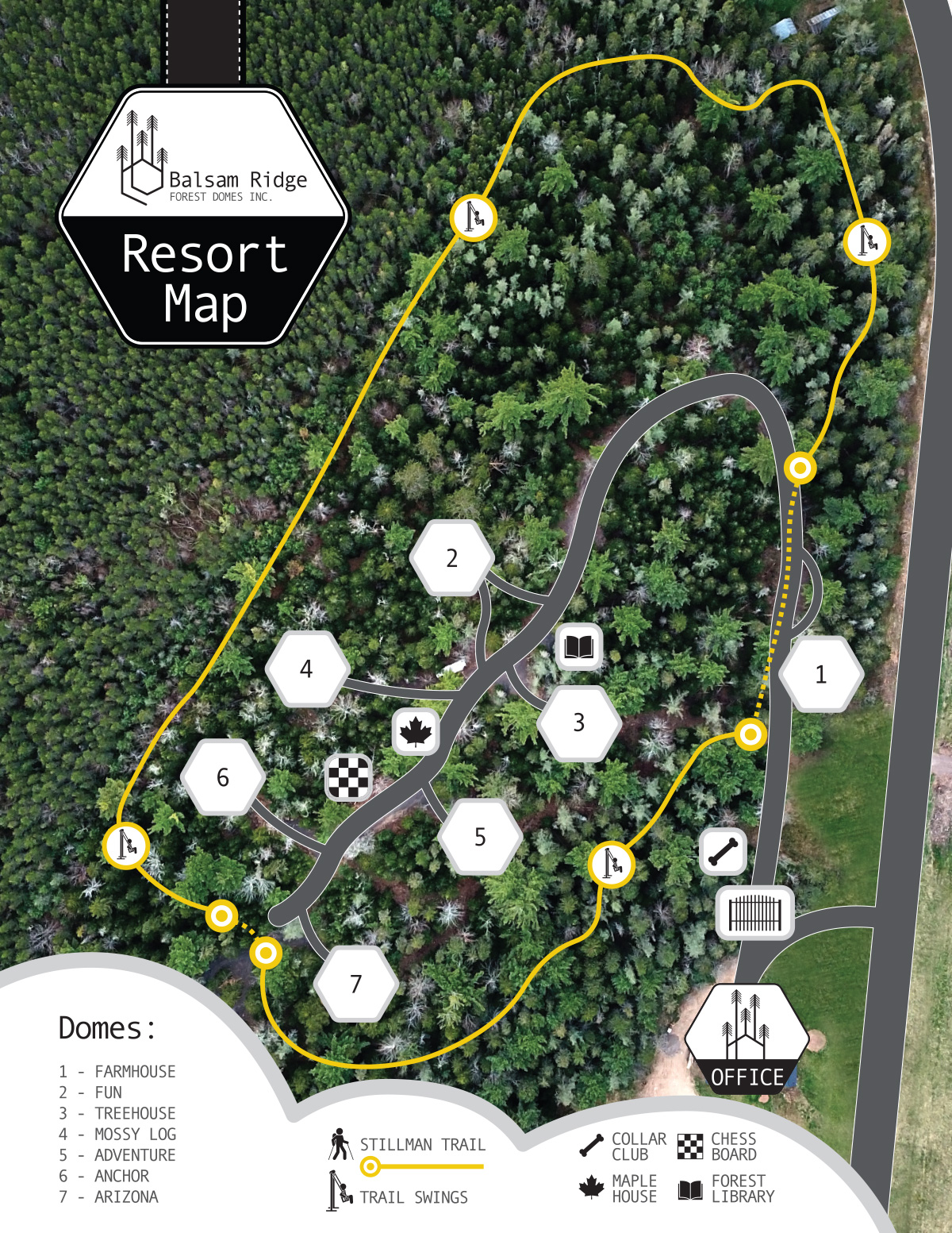 Balsam Ridge Forest Domes Inc. Resort Map