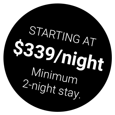 Starting at $339/night (minimum 2-night stay)