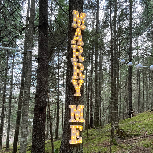"Marry Me" marquee