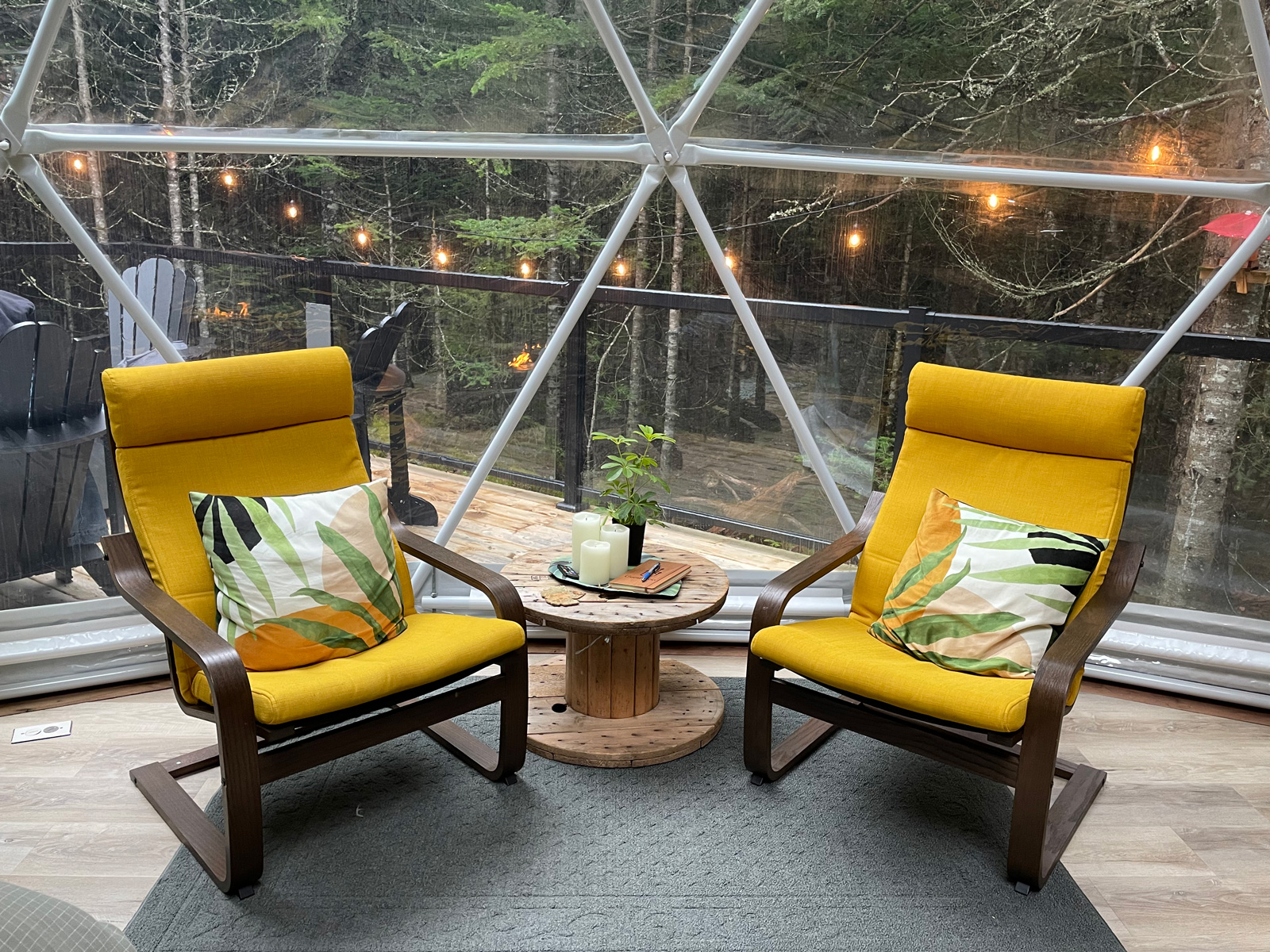 Mossy Log Dome Sitting Area