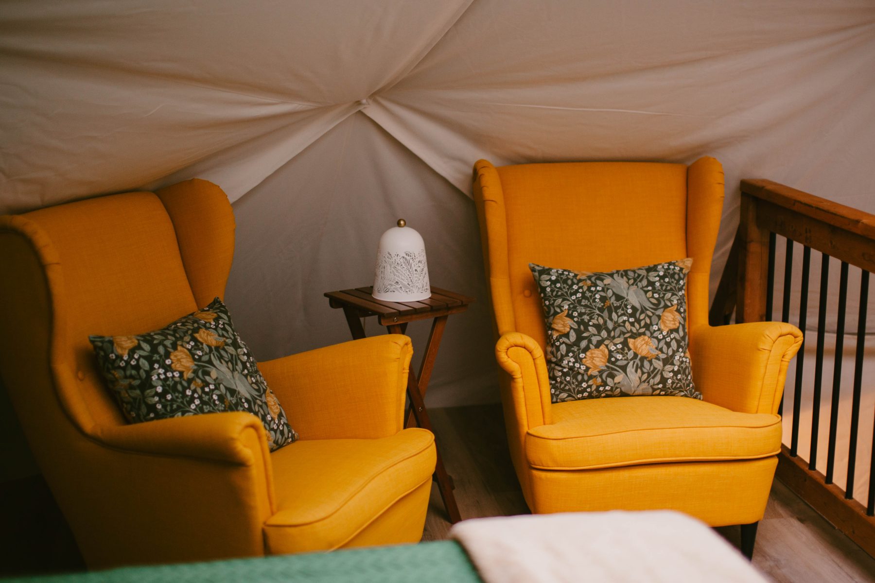 Mossy Log Dome Loft Sitting Area