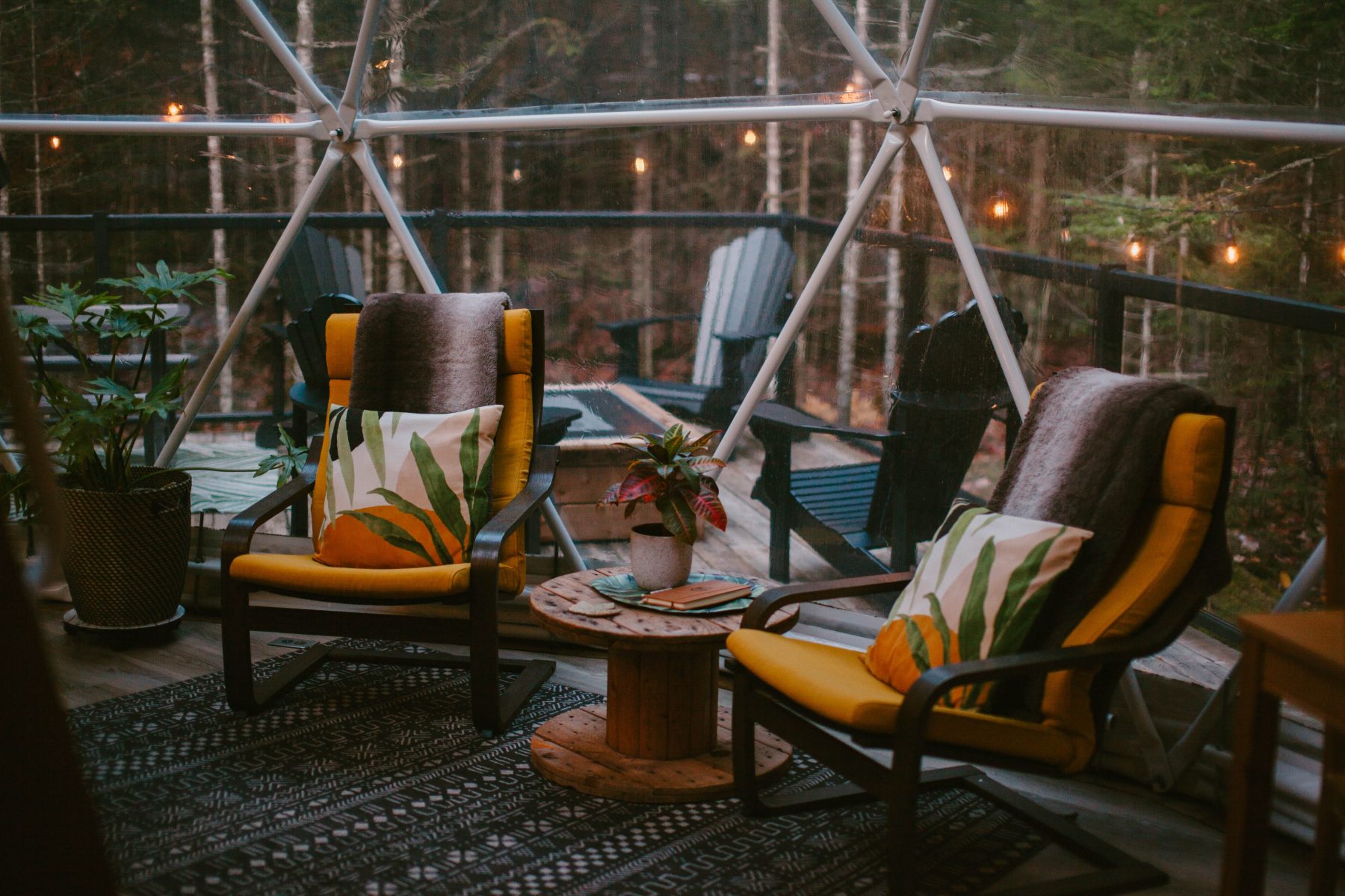 Mossy Log Dome Sitting Area