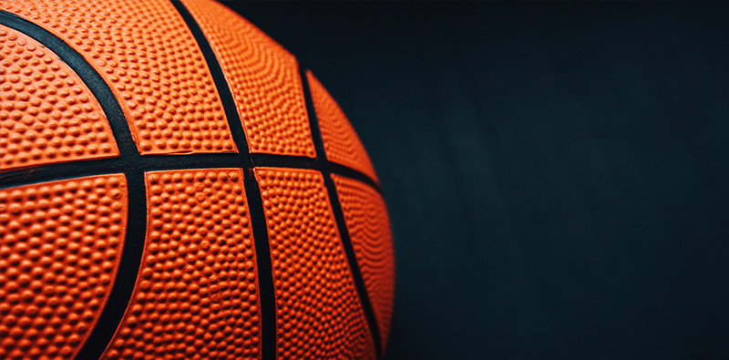 Close-up of a basketball.